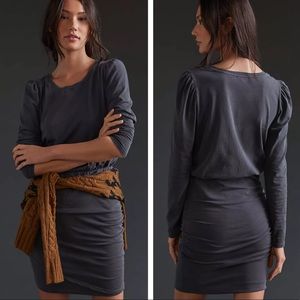 Anthropologie Sundry Shirred Mini Dress